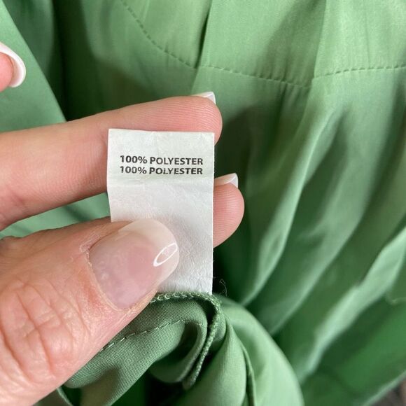 Ramy Brook Wrap Dress Women's Green Surplice Neck Long-Sleeve Mini Size Small - Picture 4 of 5